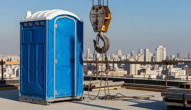 Crane hook porta potty rental in Brookhaven, NY